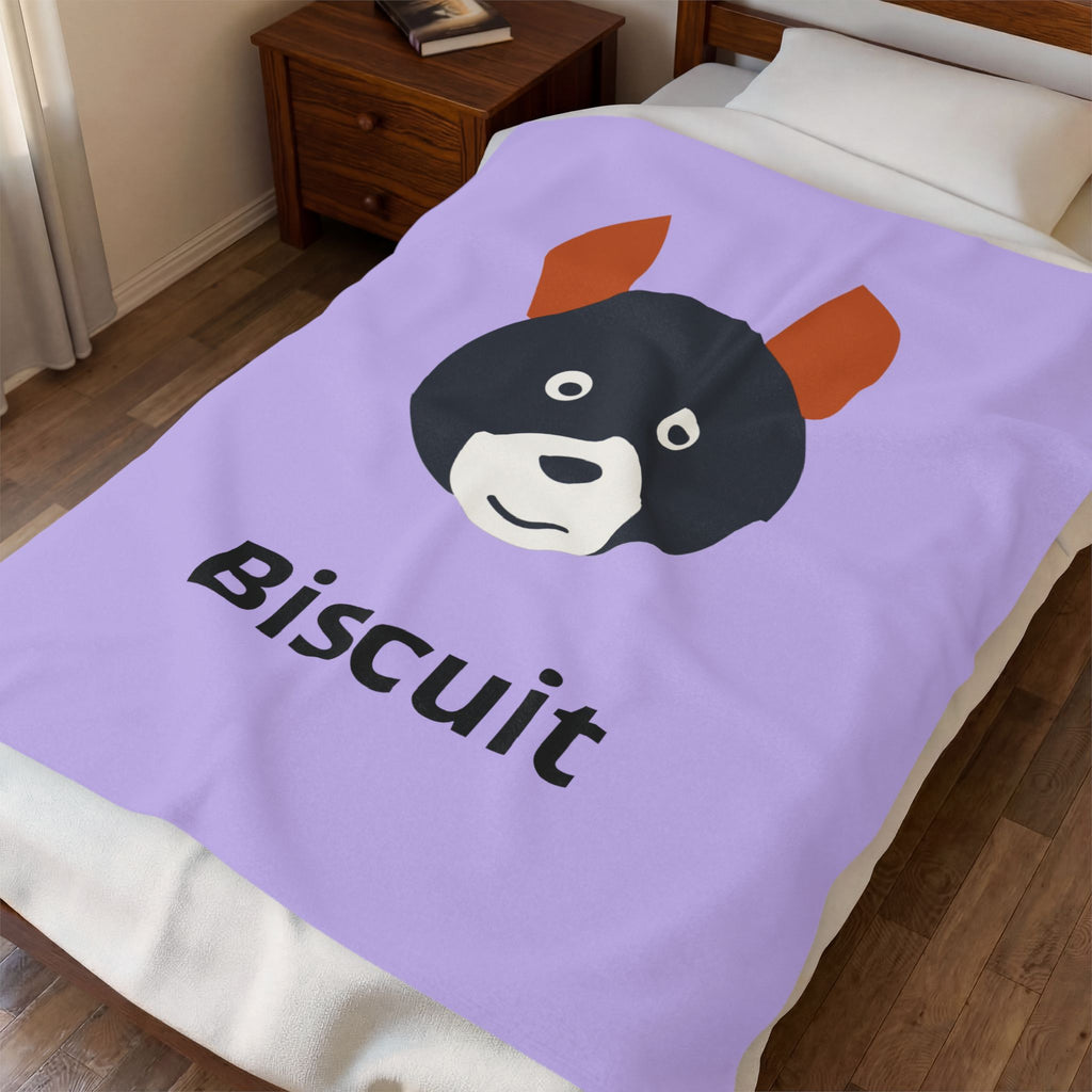 Custom Pet Photo Blanket - Personalized Plush Throw With Your Dog, Cat or Pet's Name - Pet Memorial Gift