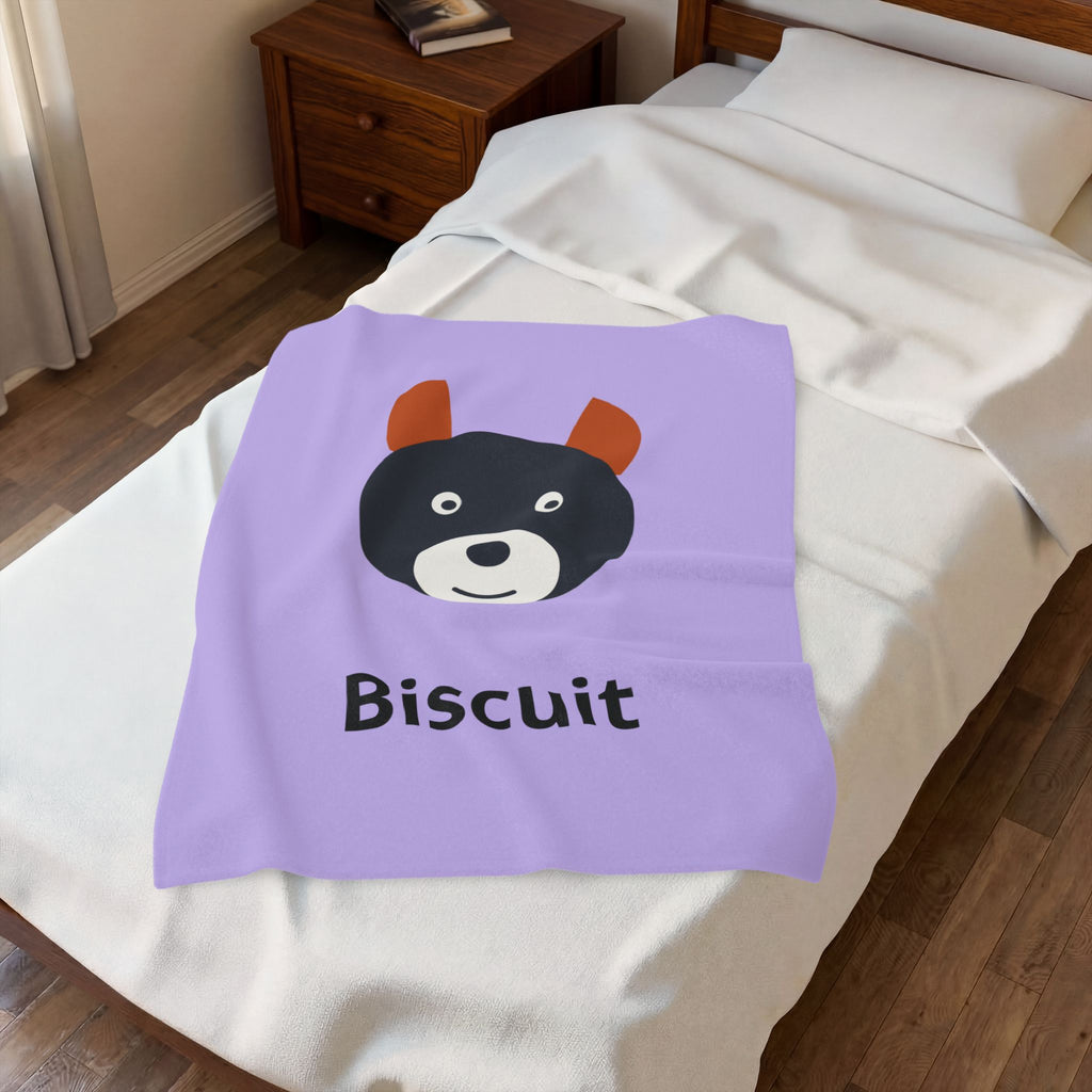 Custom Pet Photo Blanket - Personalized Plush Throw With Your Dog, Cat or Pet's Name - Pet Memorial Gift