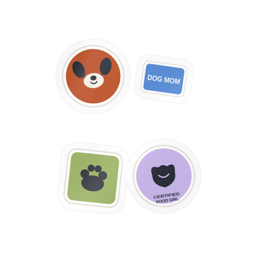 Dog Mom Sticker Sheet - Pet Lover Vinyl Decals, 4-Pack