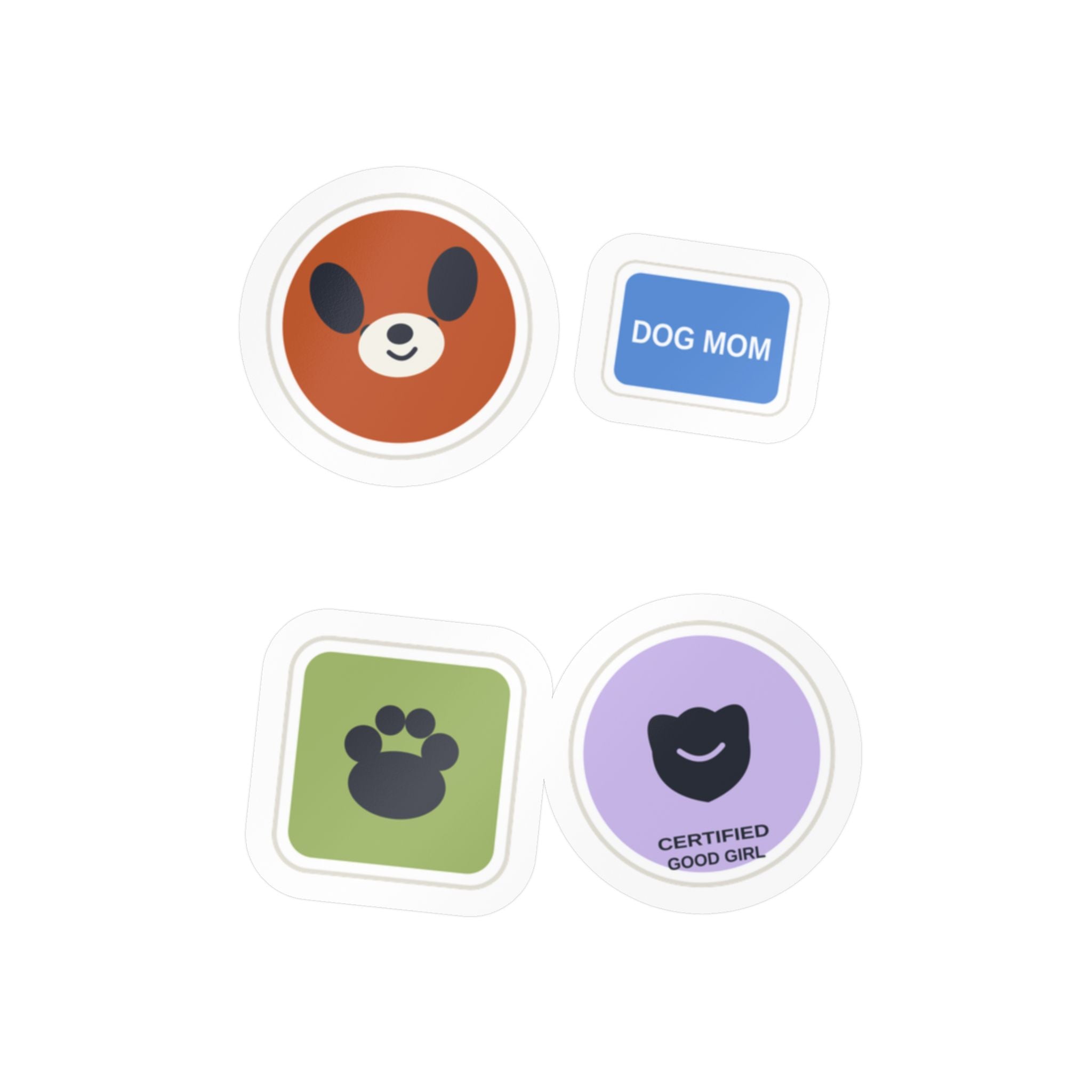 Dog Mom Sticker Sheet - Pet Lover Vinyl Decals, 4-Pack