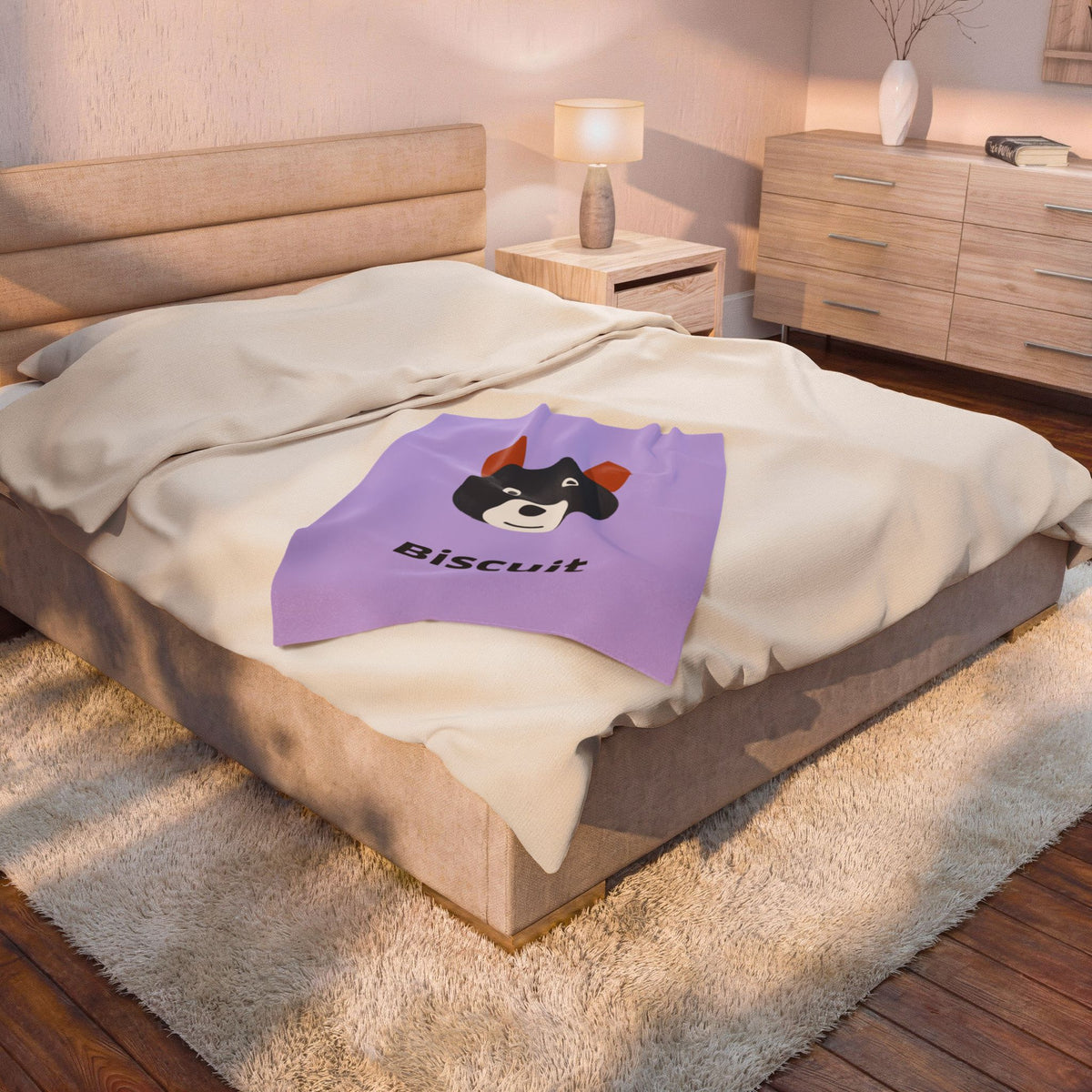 Custom Pet Photo Blanket - Personalized Plush Throw With Your Dog, Cat or Pet's Name - Pet Memorial Gift