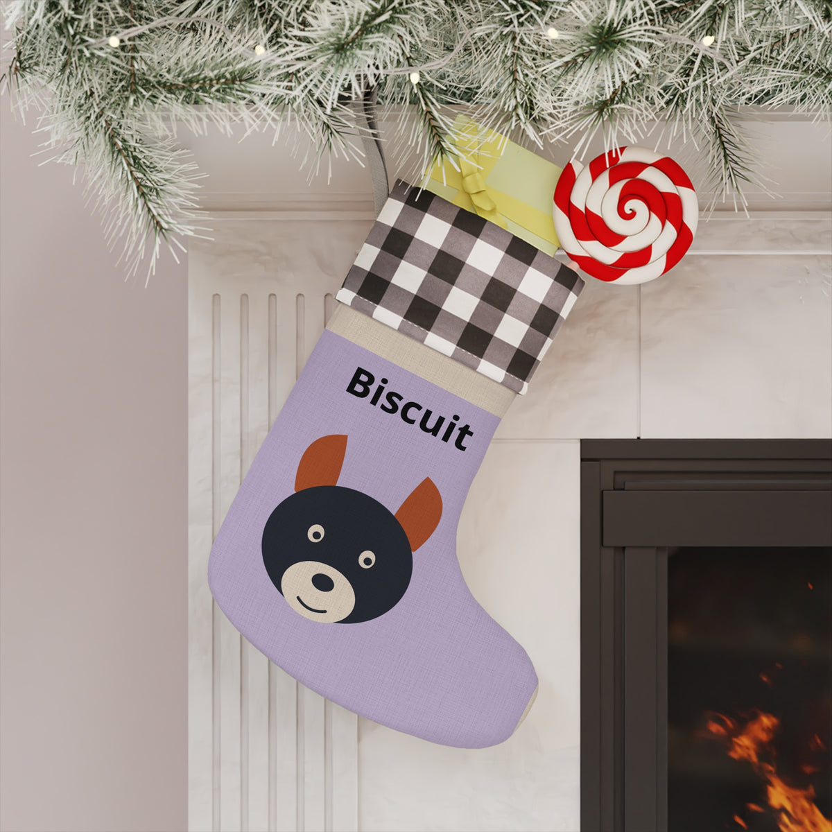 Custom Pet Photo Christmas Stocking - Personalized Dog, Cat & Pet Stocking With Name