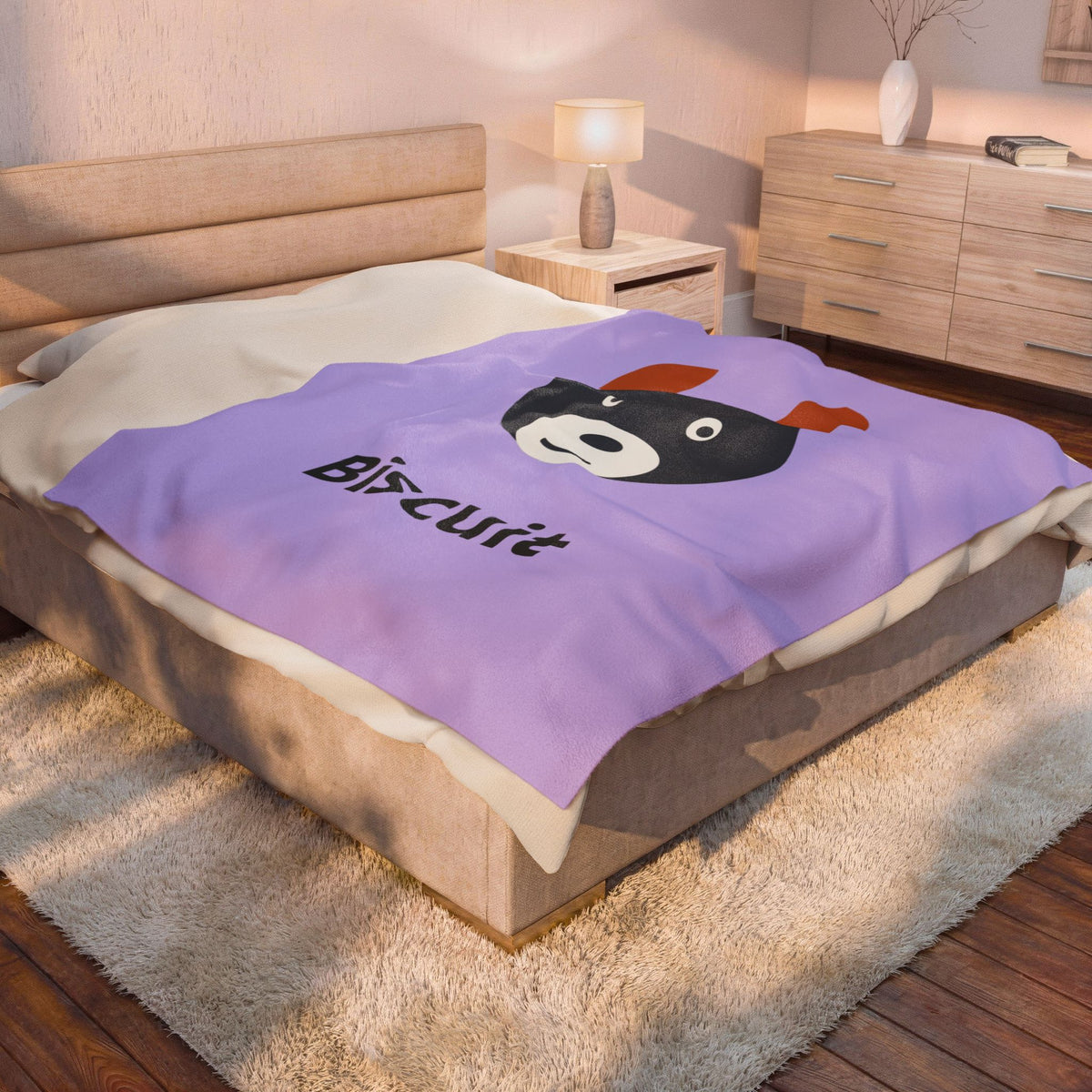 Custom Pet Photo Blanket - Personalized Plush Throw With Your Dog, Cat or Pet's Name - Pet Memorial Gift
