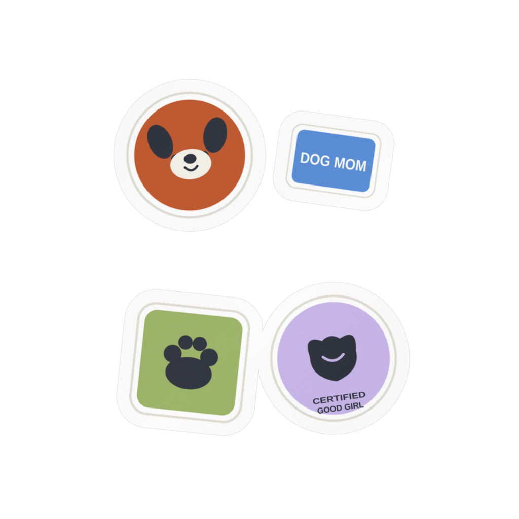 Dog Mom Sticker Sheet - Pet Lover Vinyl Decals, 4-Pack