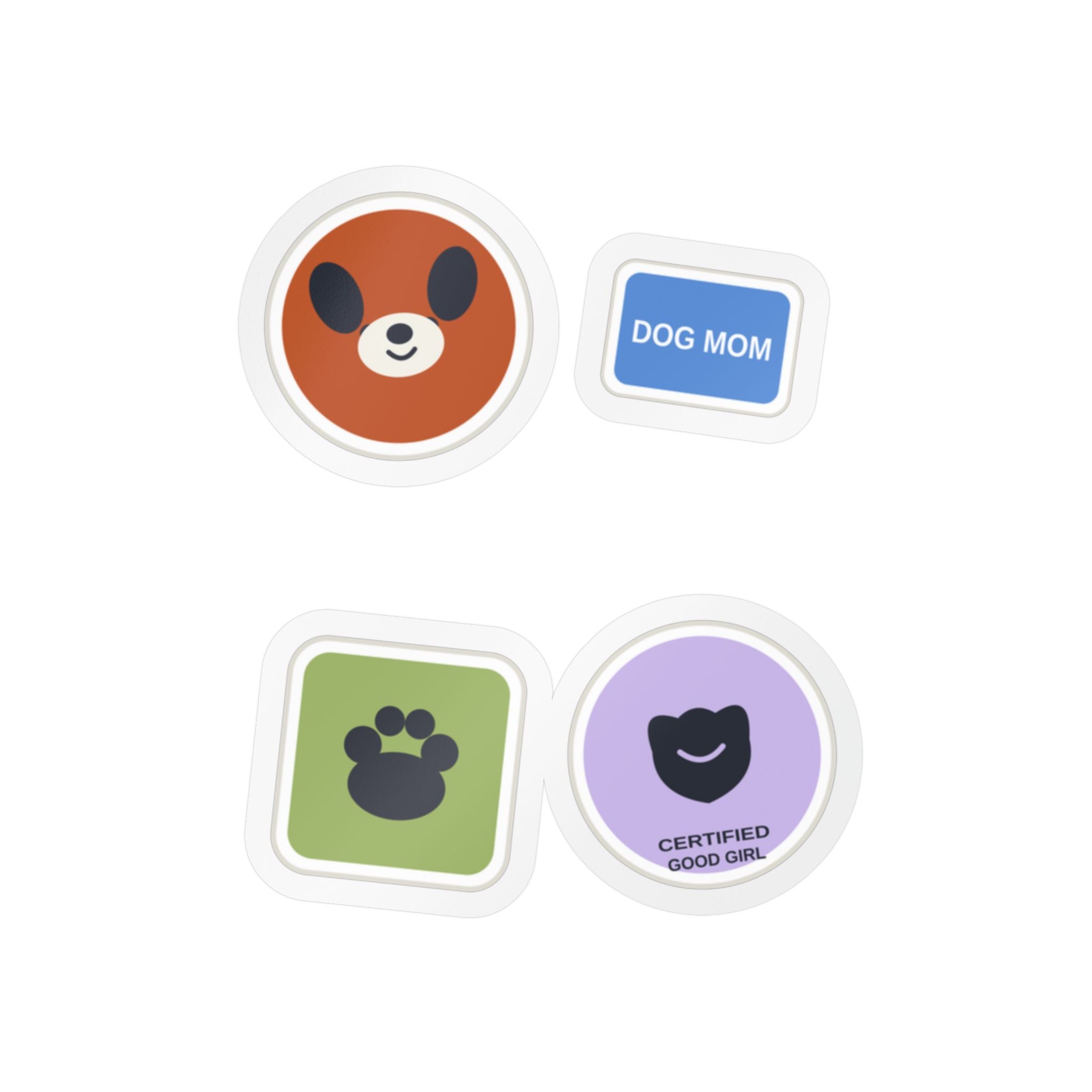 Dog Mom Sticker Sheet - Pet Lover Vinyl Decals, 4-Pack