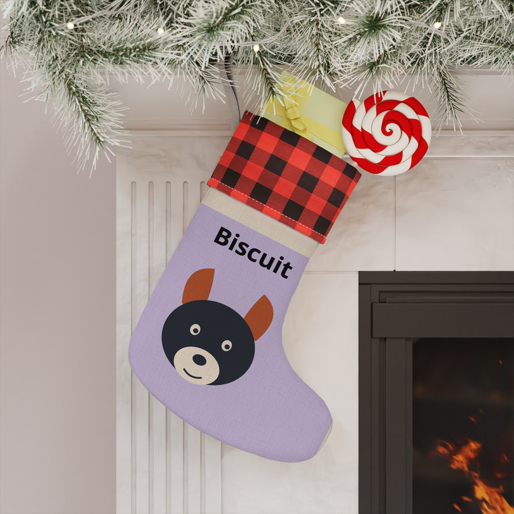 Custom Pet Photo Christmas Stocking - Personalized Dog, Cat & Pet Stocking With Name