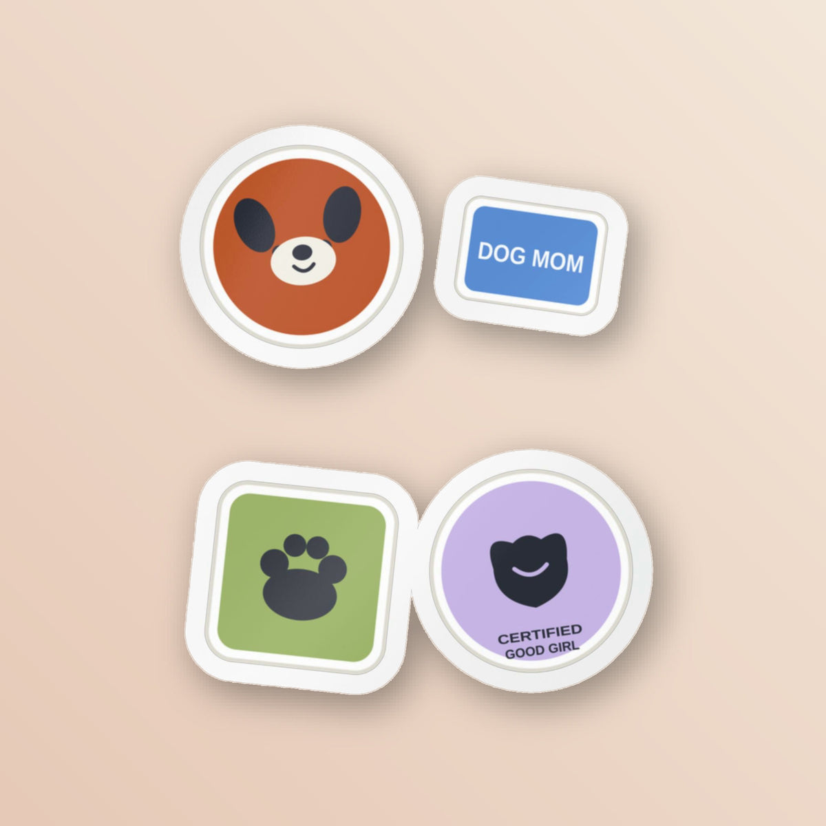 Dog Mom sticker sheet 4-pack, clear finish
