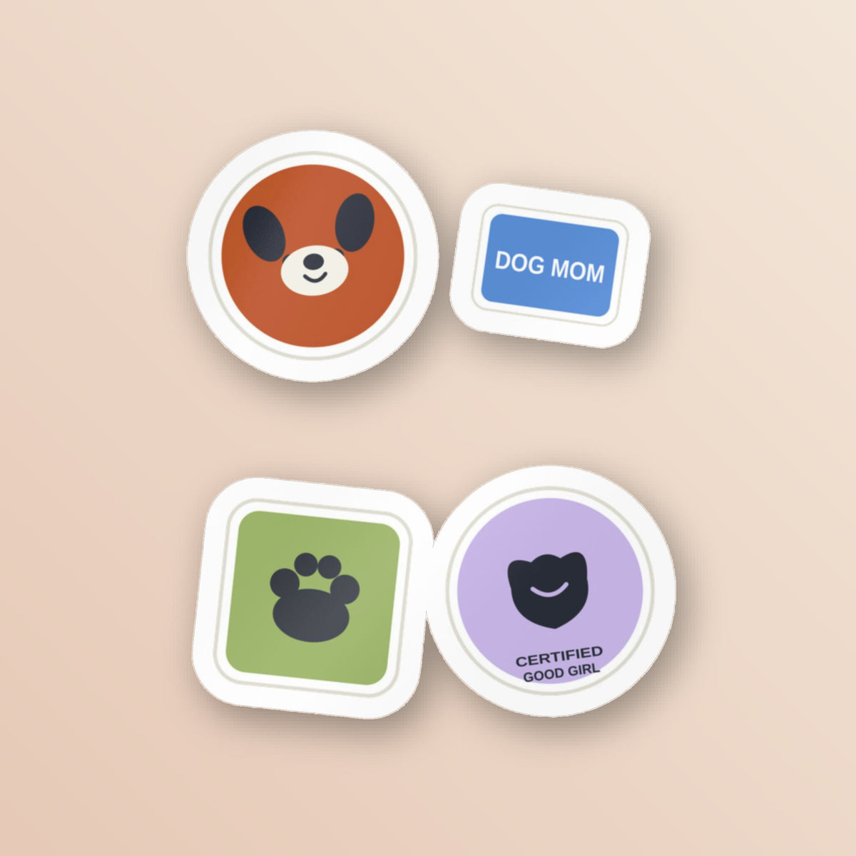 Dog Mom sticker sheet 4-pack, glossy finish